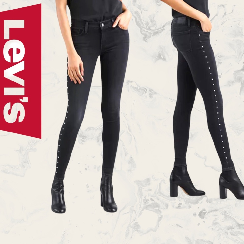 Levi’s 710 Super Skinny Studded Black Jeans